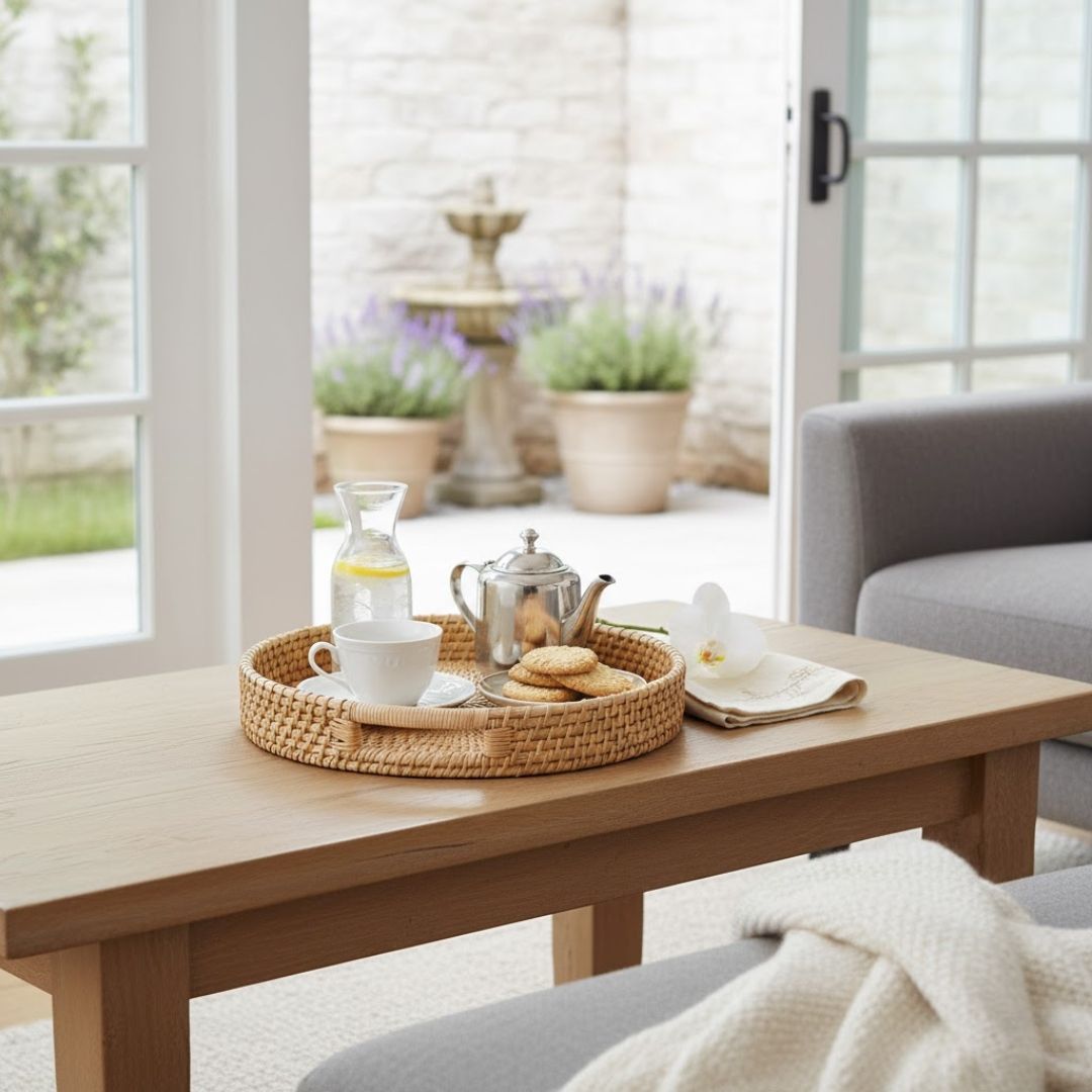 Bohemian Oasis Rattan Tray